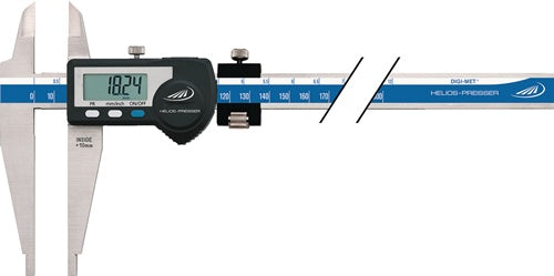Werkstattmessschieber DIN 862 DIGI MET® 300 mm digital mit Messerspitzen und Feineinstellung HELIOS PREISSER
