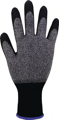 Feinstrickhandschuh HIT-200 Gr9 grau/schwarz EN 388EN 21420:2020 PSA II ASATEX - VPE: 12