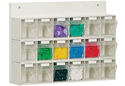 Klarsichtmagazin H410xB600xT108mm 18 x B Kunststoff weiß LOCKweißER