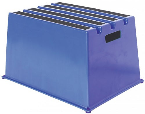 Schwerlasttritt Stufen einschl Plattform 1 Plattformhöhe 307 mm Kunststoff blau