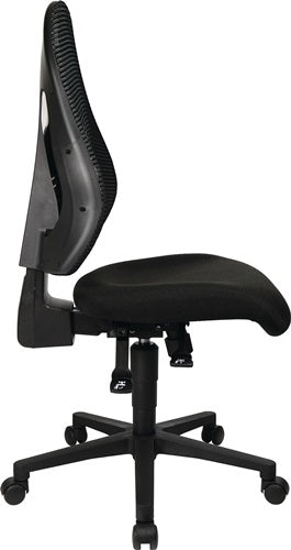 Bürodrehstuhl mit Synchrontechnik schwarz/schwarz 420-530 mm ohne Armlehnen TOPSTAR – Ansicht 3