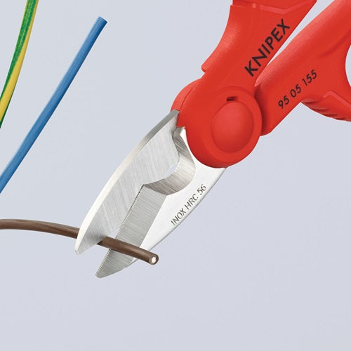 Elektriker-/Handwerkerschere Länge 155 mm 2-K-Hüllen KNIPEX – Ansicht 5