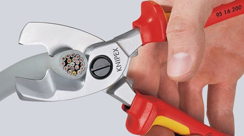 Kabelschere Länge 200 mm Kopf verchromt VDE tauchisoliert KNIPEX – Ansicht 3