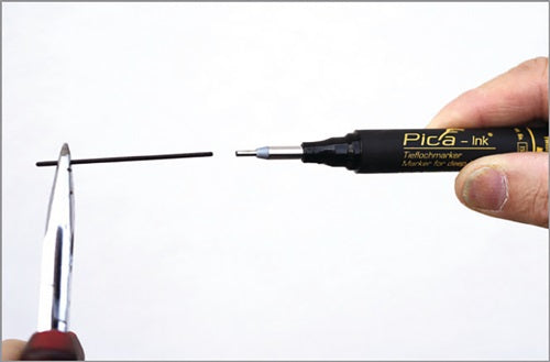 Tieflochmarker Pica-Ink rot mit Teleskopspitze PICA – Ansicht 3