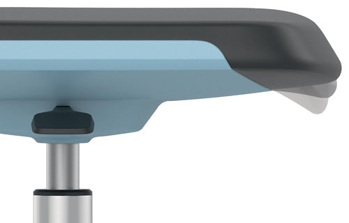 Arbeitsdrehstuhl Labsit Bodengleiter + Fußring Sitzschale anthrazit Integralschaum schwarz 520-770 mm BIMOS – Ansicht 3