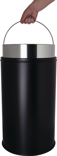 Abfallsammler Ø314xH650mm 30 l mittelgrau HELIT – Ansicht 3
