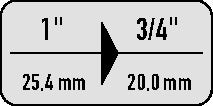 Reduzierstück KB 2132 Antriebsvierkant 1 ” Abtriebsvierkant 3/4 ” GEDORE – Ansicht 4