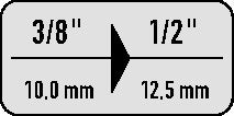 Vergrößerungsstück 3019 Antrieb 3/8 ? Abtrieb 1/2 ? Länge 35 mm GEDORE – Ansicht 4