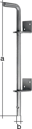 Bodenschieber verzinkt L400xS16mmStahl verzinkt Abstand Bolzen - Tor 40 mm GAH