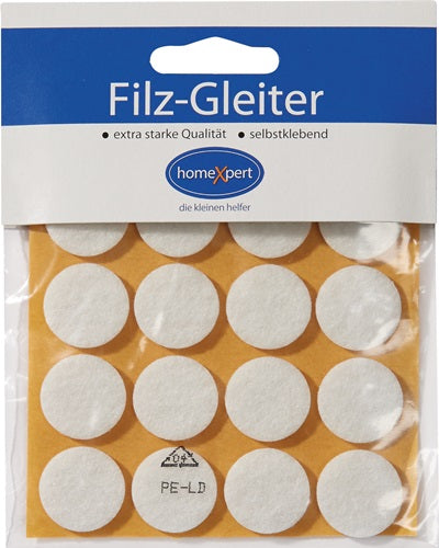 Filzgleiter 17 mm Filz weiß selbstklebend 16 St/SB-Karte