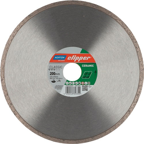 Diamanttrennscheibe Classic Ceramic Ø 200 mm Bohrung 30 / 254 mm Segmentbreite 17 mm Segmenthöhe 7 mm NORTON CLIPPER