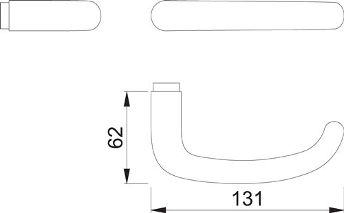 Türdrückerlochteil E1301Z Edelstahl matt Vierkant 8 mm DIN links / rechts HOPPE – Ansicht 3