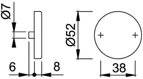 Schlüsselrosetten-Paar E42KVS Edelstahl F69 Schildstärke 8 mm blind rund HOPPE – Ansicht 3