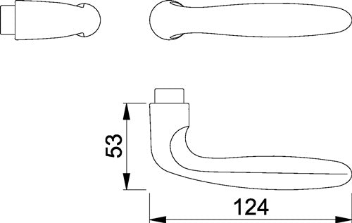 Türdrückerlochteil Verona 1510 Aluminium F1 / naturfarbig Vierkant 8 mm DIN links / rechts HOPPE – Ansicht 3