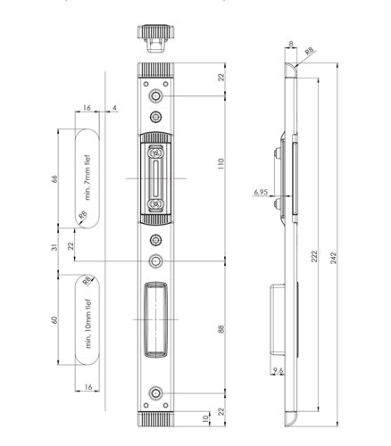 Schließteil 59046 Falle/Riegel U-Stulp 24x8 mm links / rechts silberfarbig FUHR – Ansicht 3