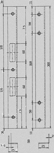 Sicherheitswinkelschließblech Länge 300 mm Breite 25 mm Stärke 2 mm Edelstahl matt gebürstet SCHNEGEL – Ansicht 3
