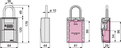 Schlüsseltresor 797 LED HxBxTmm mit LED Zahlenschloss ABUS – Ansicht 3