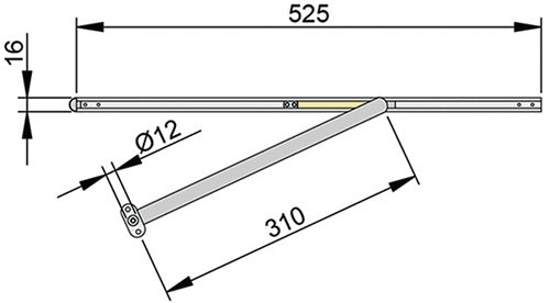 Türöffnungsbegrünzer Porti für Türblattbreite 610-719 mm Holz-und Metallzargen 120 ° ATHMER – Ansicht 3