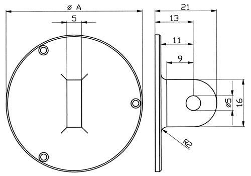 Ösenrückwand für Außenring-Ø 58 mm passend zu Messuhren KÄFER