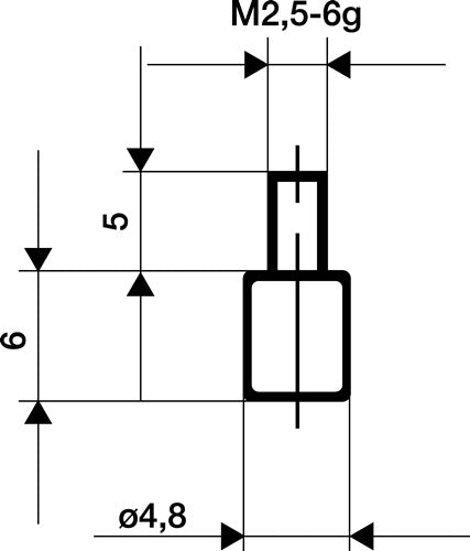 Messeinsatz Ø 48 mm plan M25 Stahl passend zu Messuhren KÄFER