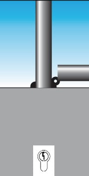 Sperrpfosten Stahl silber kippbar zum Aufdübeln URBANUS – Ansicht 2