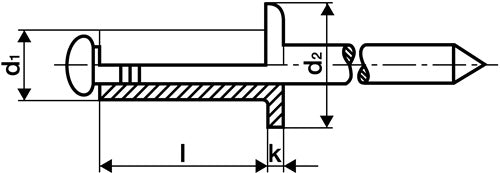 Blindniet PolyGrip® Nietschaft d x l 48 x 17 mm Aluminium / Stahl 500 Stück GESIPA – Ansicht 3