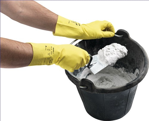 Chemikalienhandschuhe AlphaTec 87-190 Größe 75-8 gelb PSA-Kategorie III ANSELL - VPE: 12
