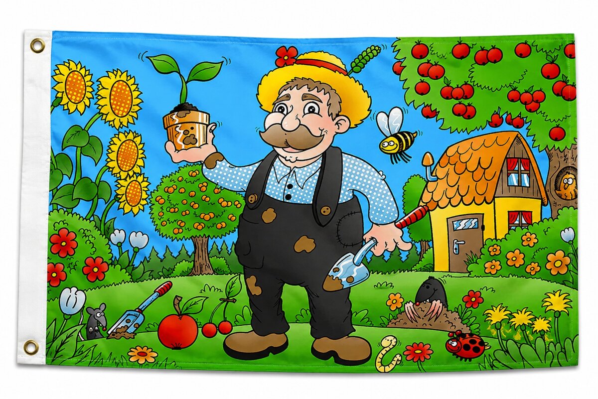 Flagge GARTENFREUND 90 x 150cm mit 2 Messingösen