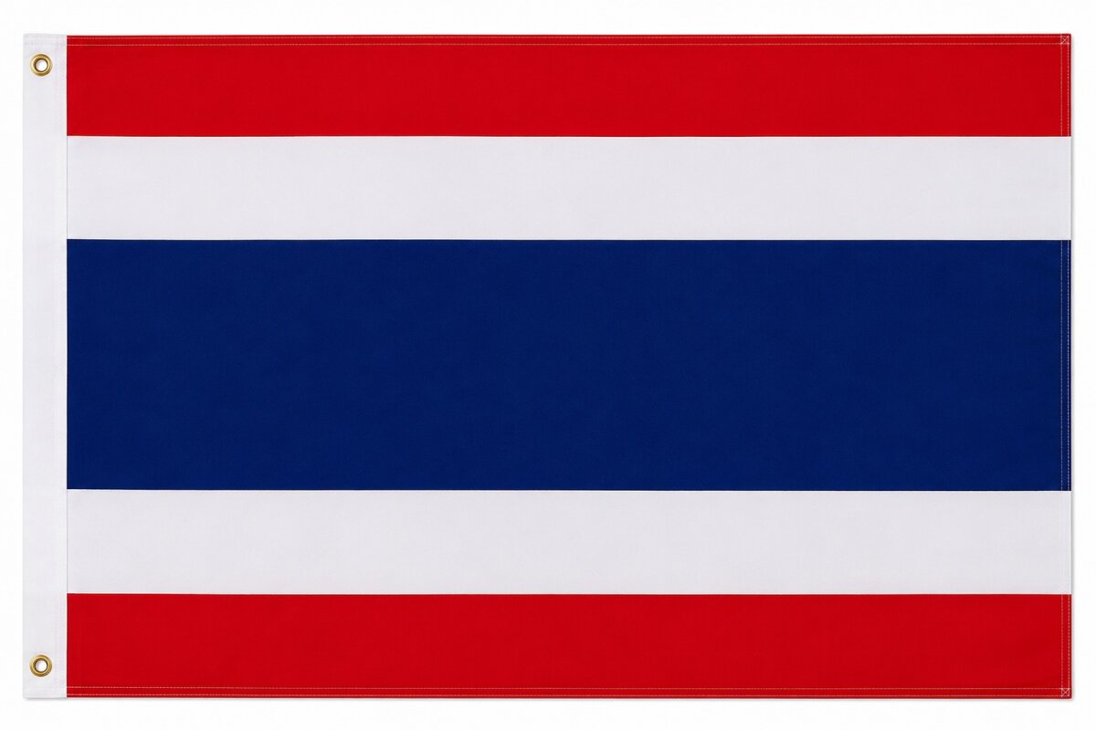 Flagge Thailand 90 x 150 cm Fahne mit 2 Ösen 100g/m² Stoffgewicht Hissflagge für Mast