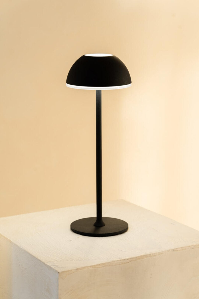 JENS Living LED Tischleuchte Schwarz Metall – Akku-Tischlampe dimmbar, USB-C aufladbar, 3 Lichtmodi ( – Ansicht 7