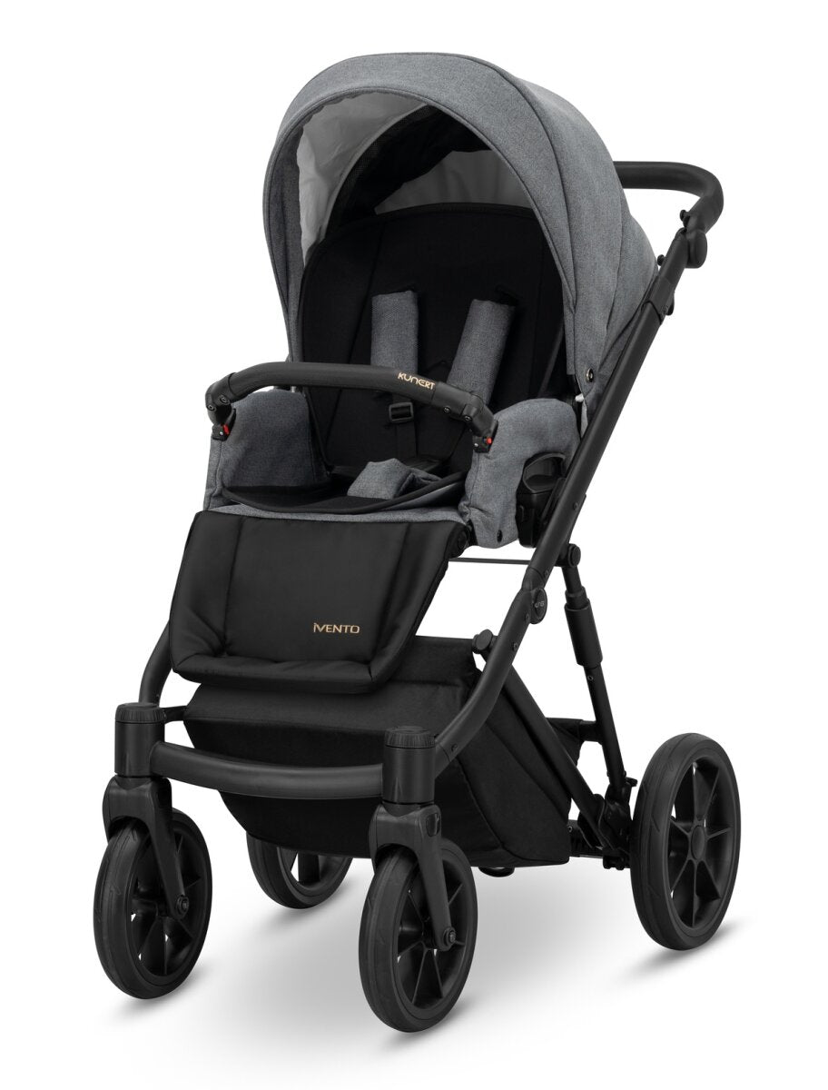 Kunert Ivento 3in1 Kinderwagen in Anthrazit mit schwarzem Rahmen – Ansicht 3