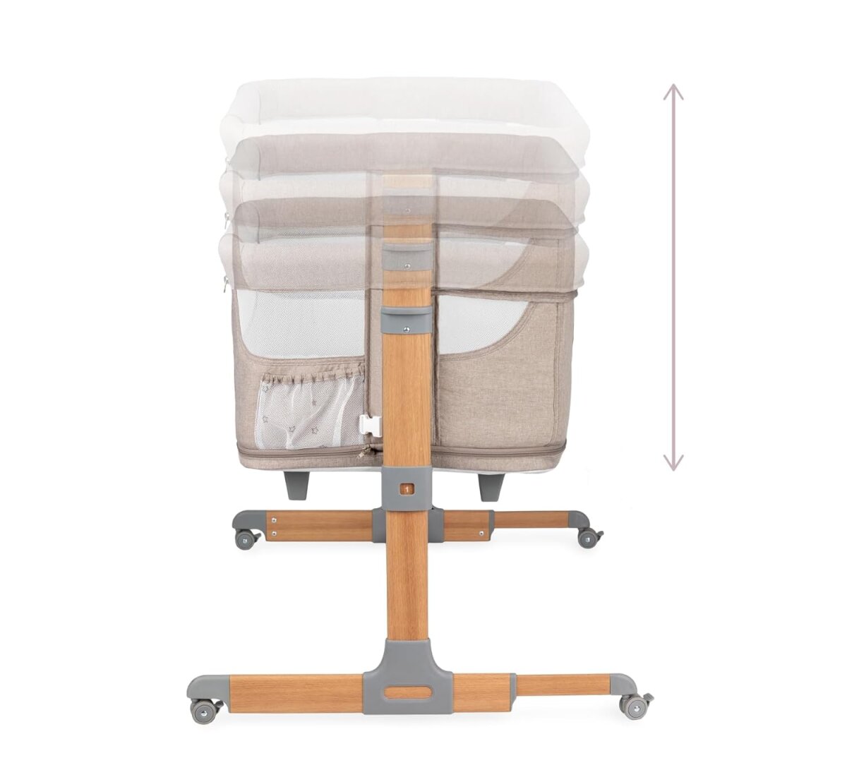 MoMi SMART BED 2.0 Kinderbett Grau mit 2 Schlafpositionen und Laufgitterfunktion für Kleinkinder – Ansicht 2