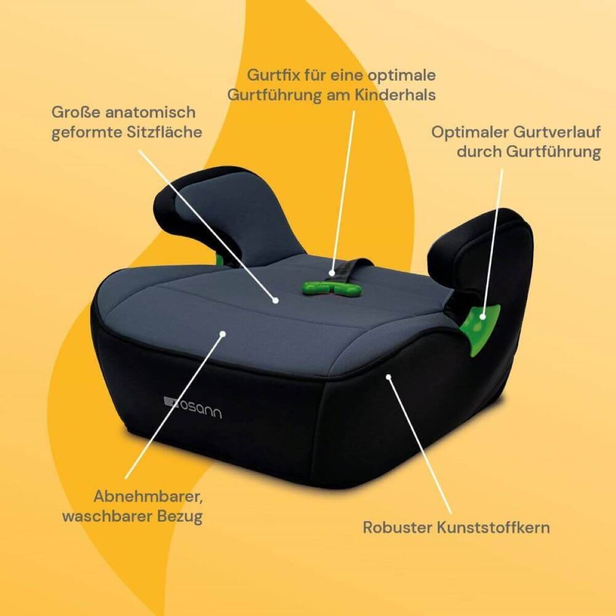 Osann Junior Gurtfix i-Size Sitzerhöhung 126–150 cm – Nero – Ansicht 5