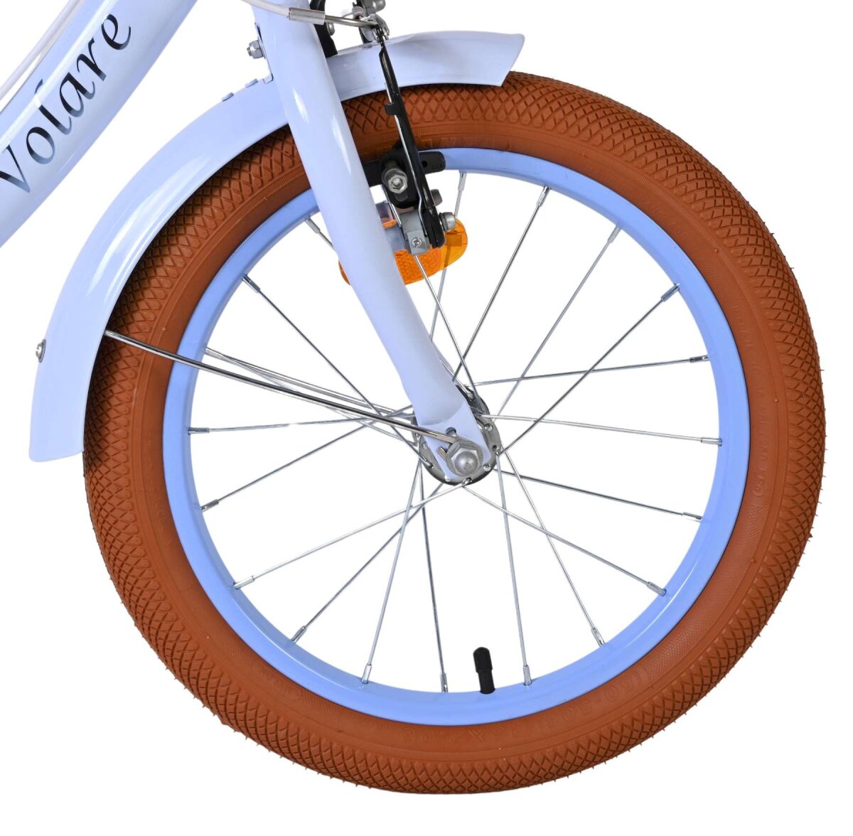 Volare Ashley 16 Zoll Kinderfahrrad Mädchen Pastellblau – Zwei Handbremsen, Geschlossener Kettenschutz – Ansicht 3