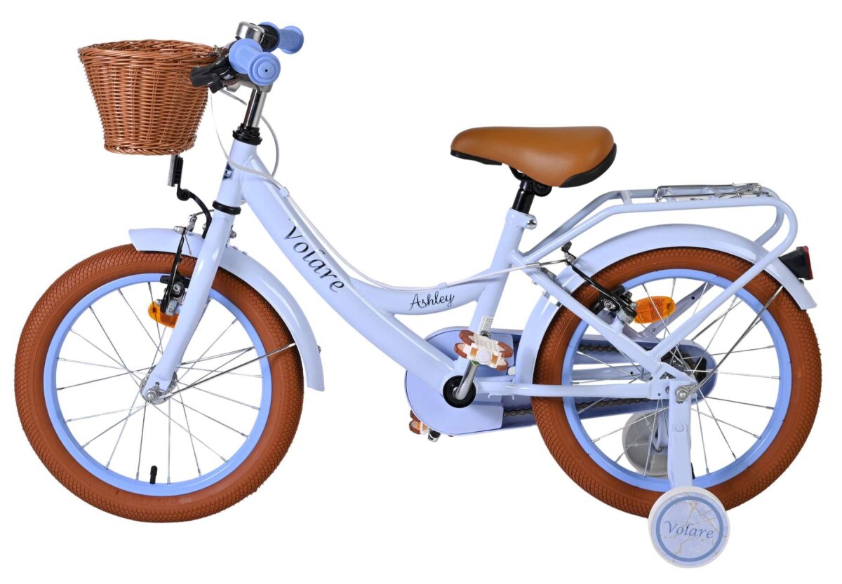 Volare Ashley 16 Zoll Kinderfahrrad Mädchen Pastellblau – Zwei Handbremsen, Geschlossener Kettenschutz – Ansicht 7