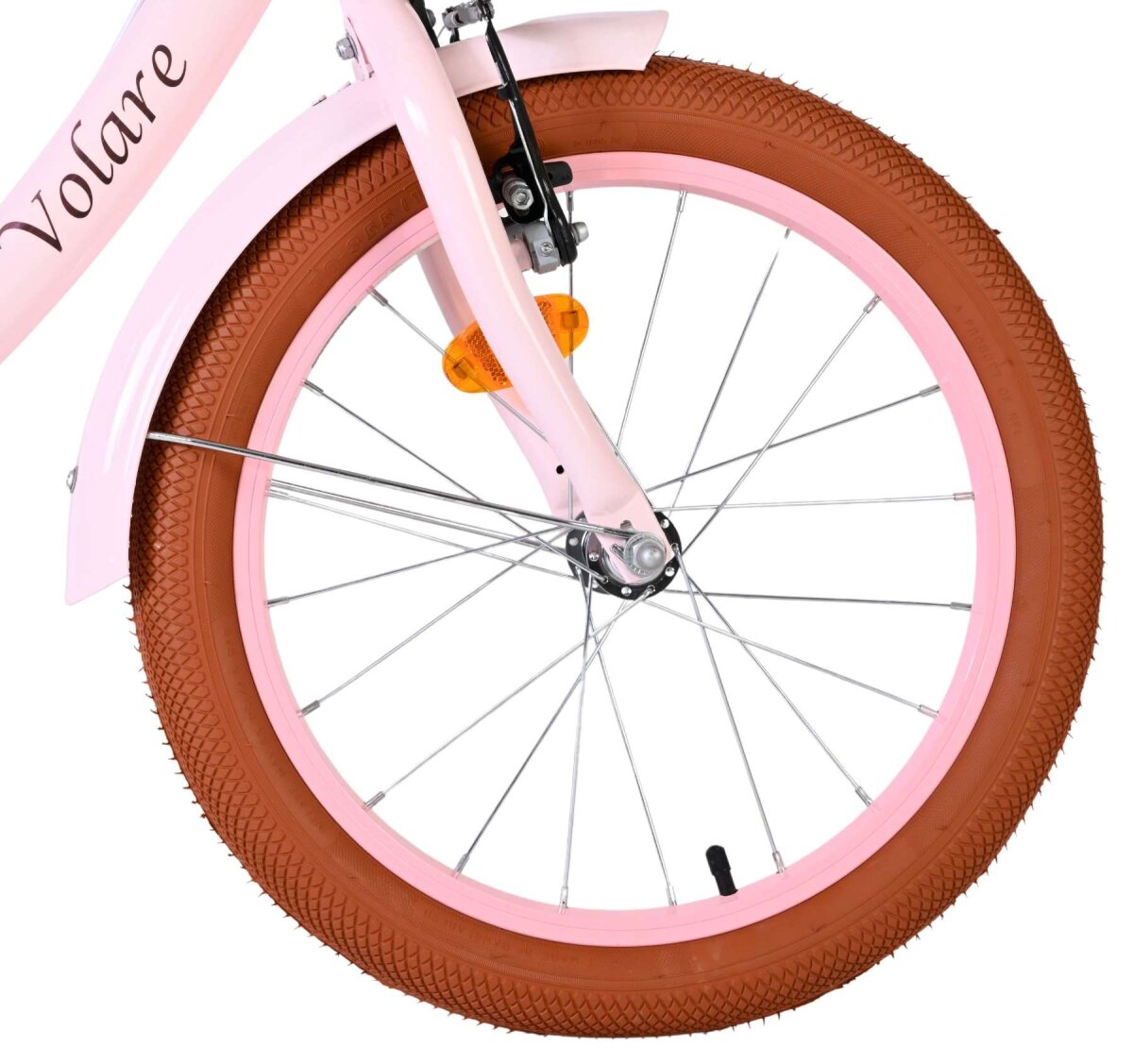 Volare Ashley Kinderfahrrad Mädchen 18 Zoll Rosa – zwei Handbremsen, verstellbar, mit Korb – Ansicht 3