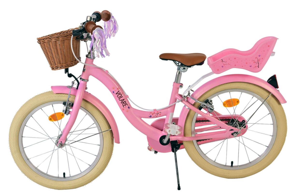 Volare Blossom Kinderfahrrad - Mädchen - 18 Zoll - Rosa - Zwei Handbremsen – Ansicht 8
