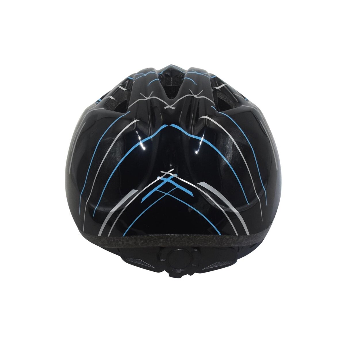 Volare Fahrradhelm für Kinder in edlem schwarz mit blauen Akzenten, Kopfumfang 47-51 cm – Ansicht 5