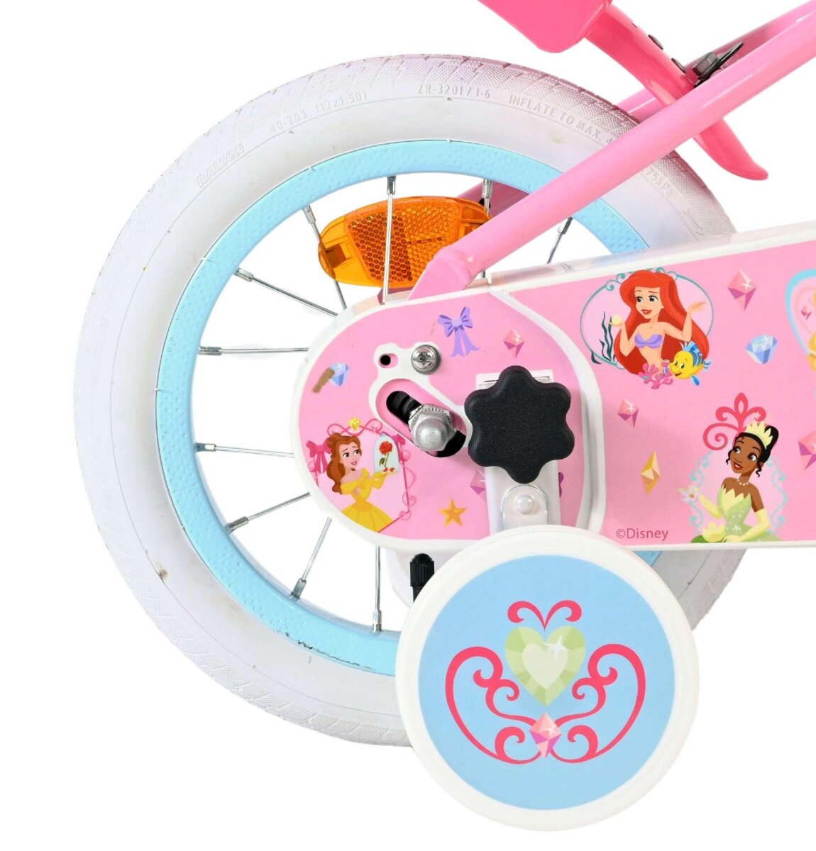 Volare Magic Royals Kinderfahrrad Mädchen 12 Zoll Rosa mit Korb Stützrädern und Sicherheitsbremsen – Ansicht 2