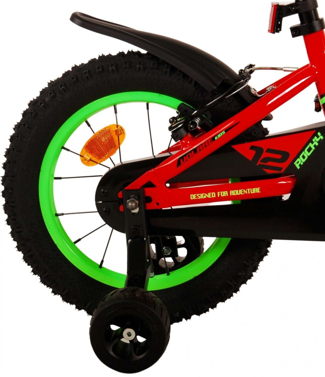 Volare Rocky Jungen Kinderfahrrad 14 Zoll Rot mit zwei Handbremsen und Stützrädern – Ansicht 4