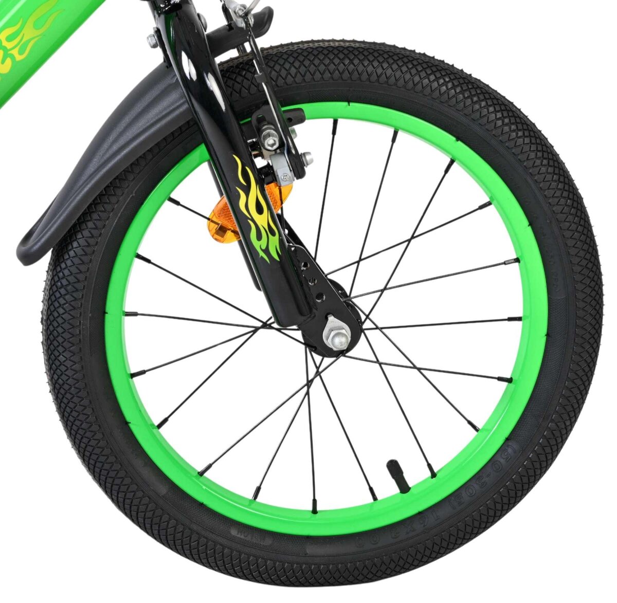 Volare Strike Kinderfahrrad 16 Zoll Jungen Schwarz Grün mit zwei Handbremsen – Ansicht 4