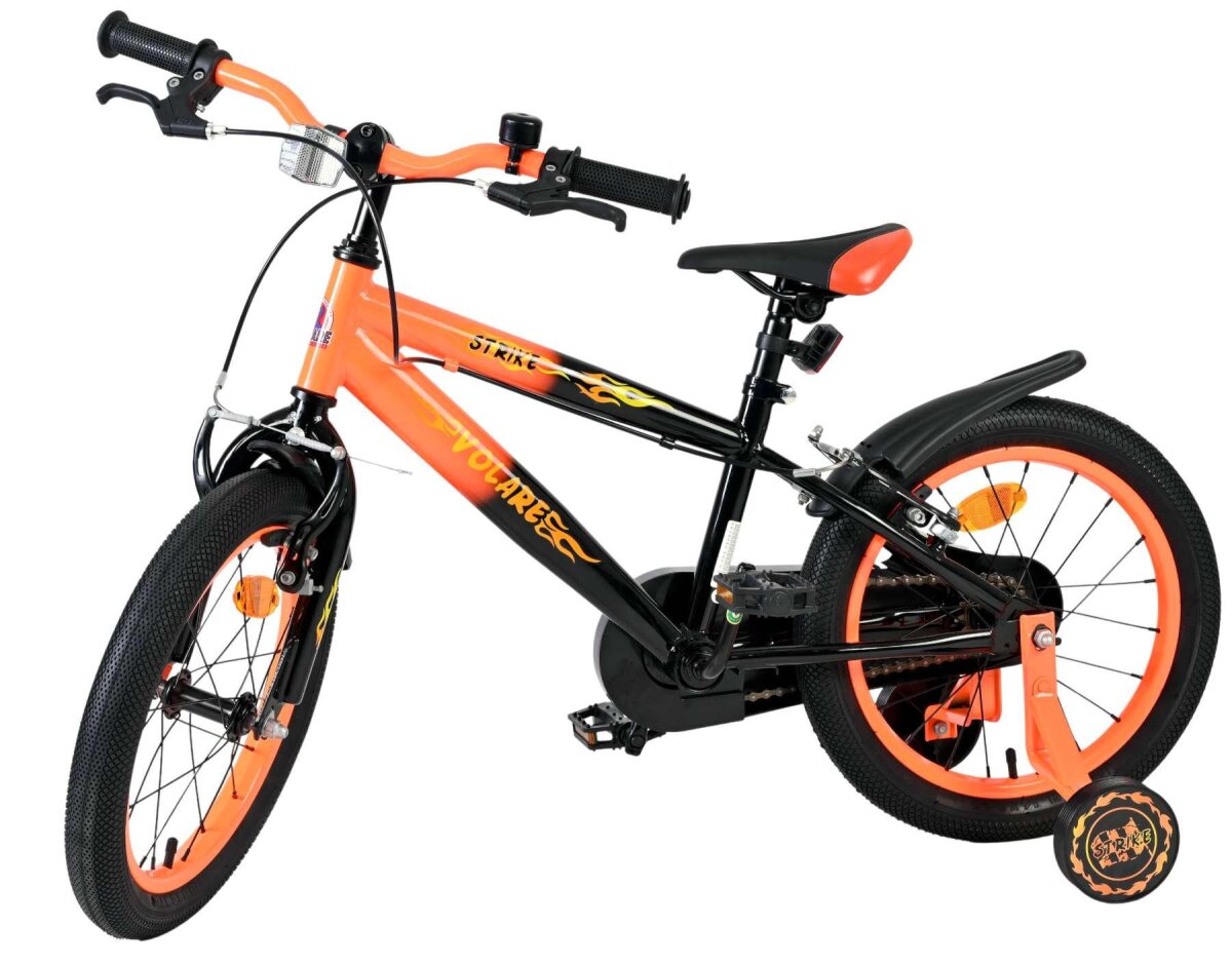 Volare Strike Kinderfahrrad Jungen 16 Zoll Schwarz-Orange mit zwei Handbremsen – Ansicht 8