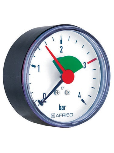 AFRISO Heizungsmanometer HZ 63 0/4bar G1/4B mPTFE ax Kl25