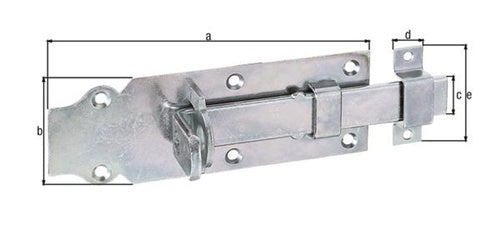 Schlossriegel L160mm B56mm gerSTA galvverzdpassAusschub 44mm GAH – Ansicht 3