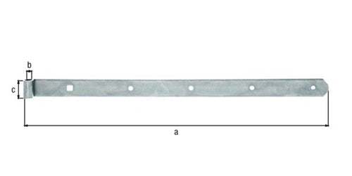 Ladenband Länge 500 x 10 x 30 mm Stärke 3 mm Stahl galv verz dickschichtpassiviert Ø 10 mm abgerundet GAH – Ansicht 3