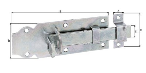 Schlossriegel L140mm B52mm gerSTA galvverzdpassAusschub 41mm GAH – Ansicht 3