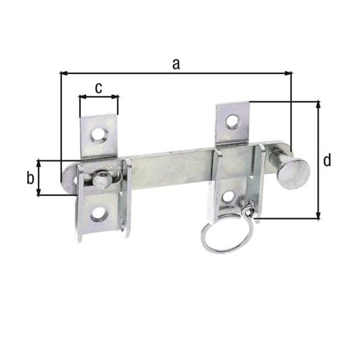 Schlagladenüberwurf L120mm B18mm STA galvverzdpassLoch-D6mm GAH – Ansicht 3