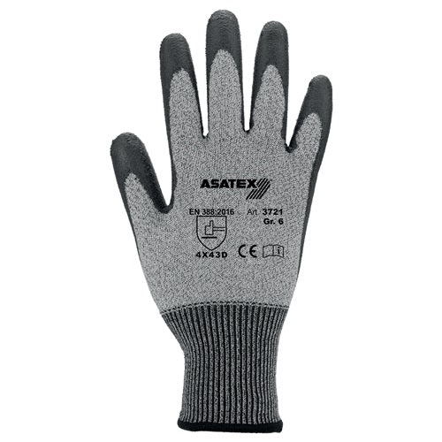 Schnittschutzhandschuhe Größe 9 graumeliert/schwarz EN 388 PSA-Kategorie II 10 Paar ASATEX - VPE: 10