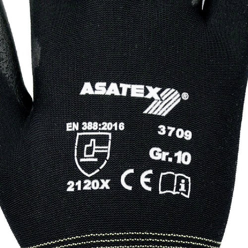 Handschuhe Größe 10 schwarz Polyamid m Soft-Polyurethan ASATEX - VPE: 12 – Ansicht 4