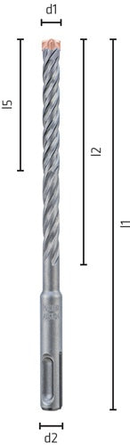 Hammerbohrersatz FORCE X 7-teilig X SDS-plus Kunststoffbox ALPEN – Ansicht 3
